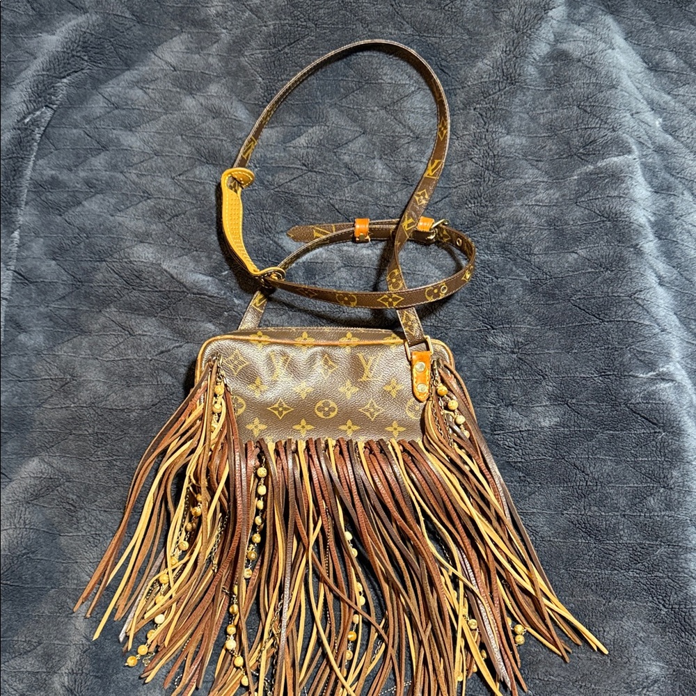 Louis Vuitton Brown Crossbody Bag with Fringe
